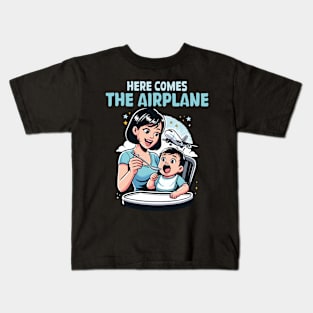 Here Comes The Airplane Mom Son Funny Mother's Day Mommy Kids T-Shirt